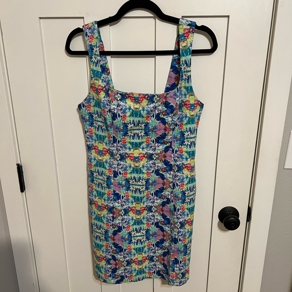 Victoria's Secret Textured Floral Minidress Sleeveless Square Neck Pockets Sz 6
